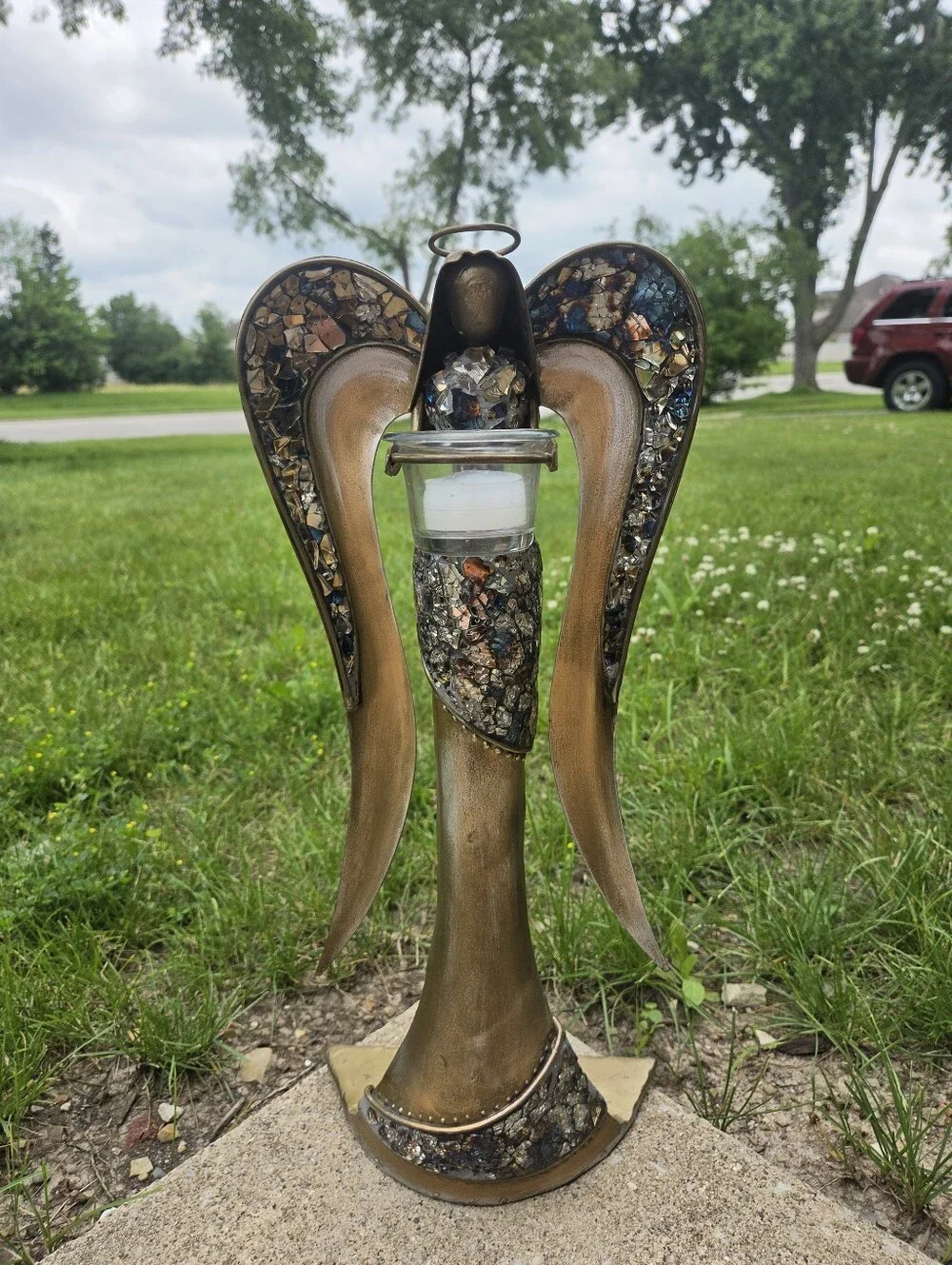 Vintage Pier 1 Imports Mosaic Angel Candle Holder – 19